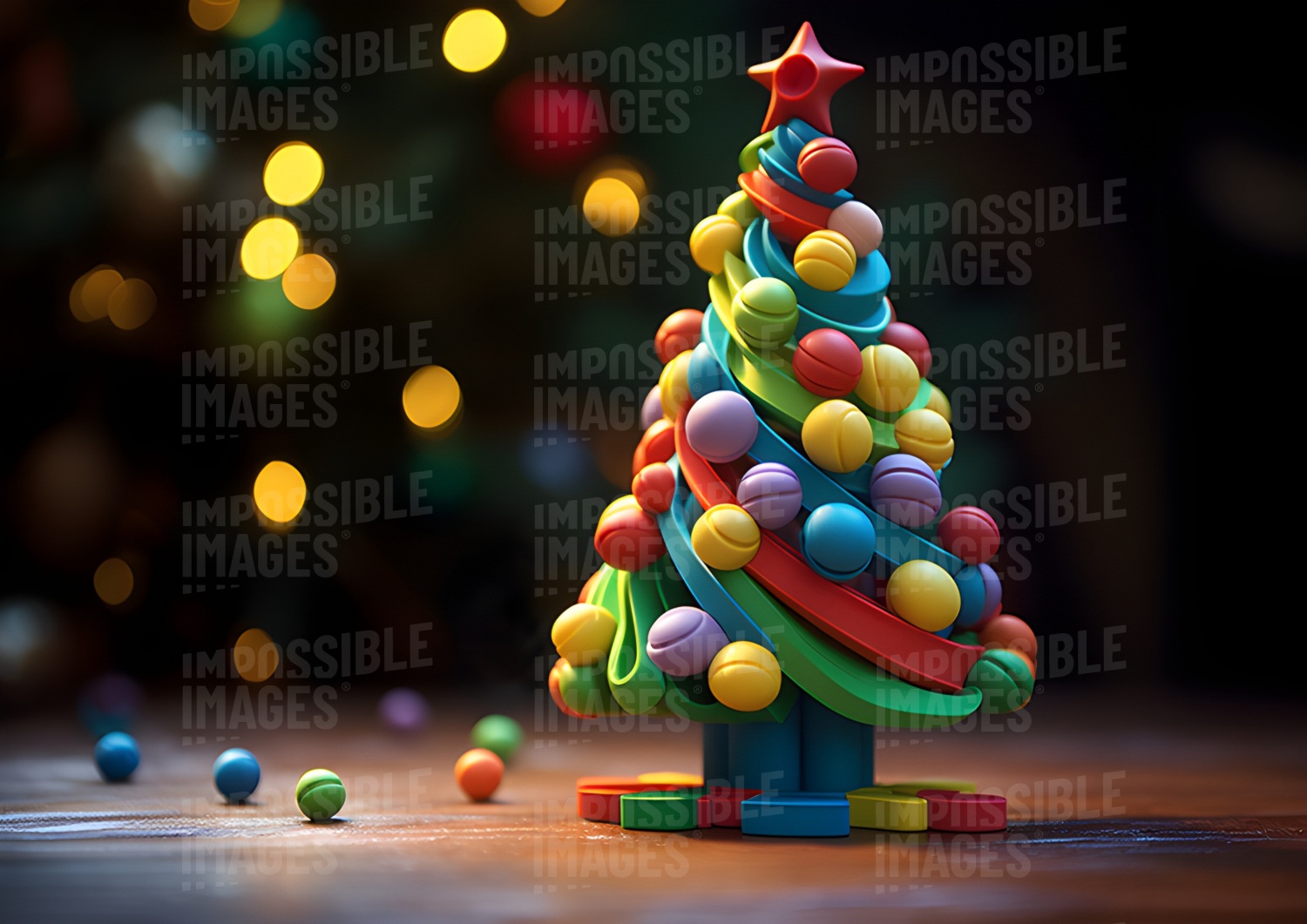 Colourful plasticine Christmas tree