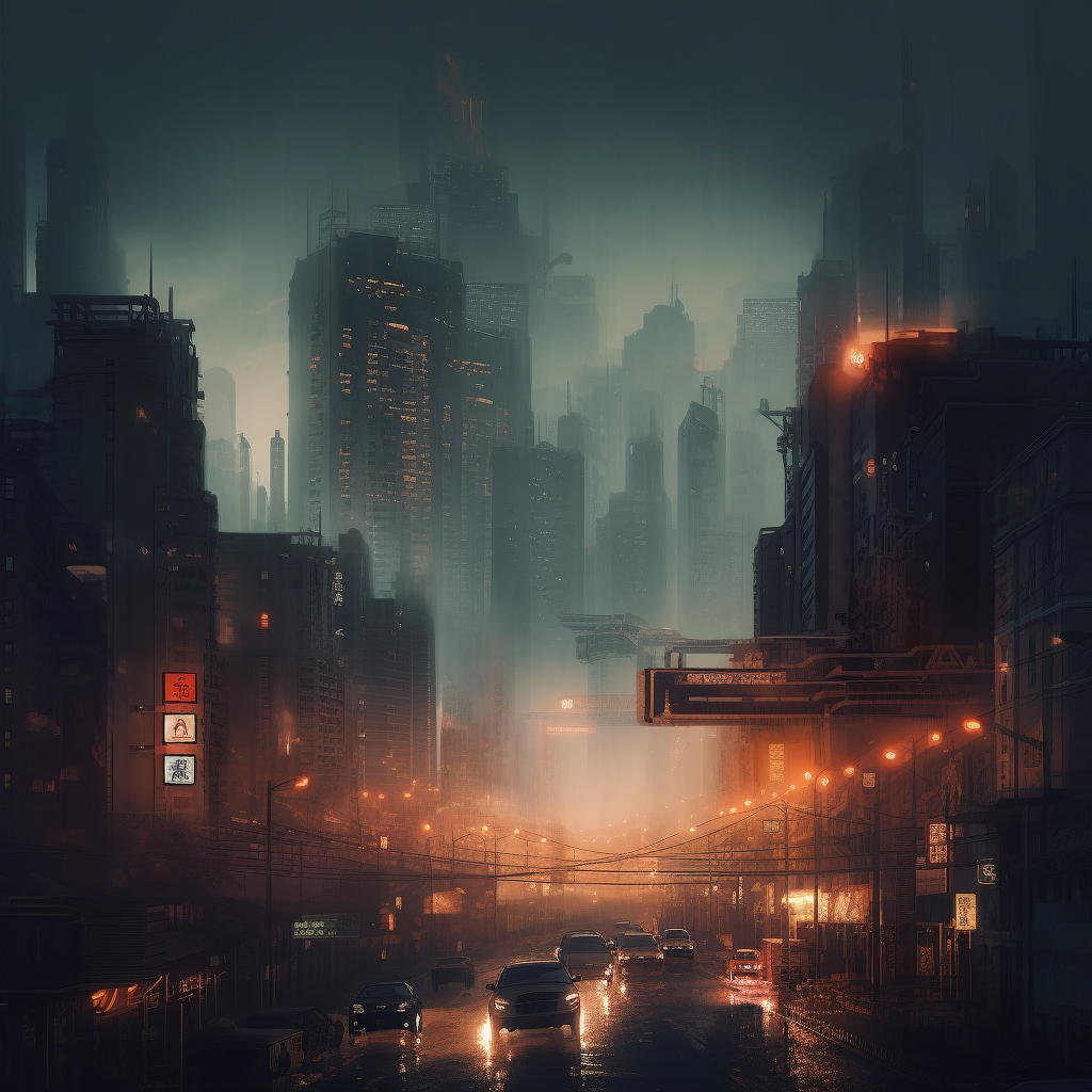blade runner style city scape 
