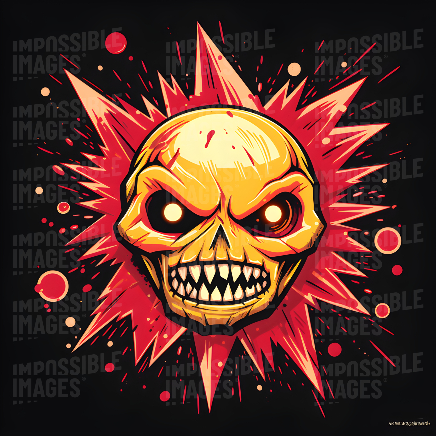 Skull fireball illustration/tattoo design