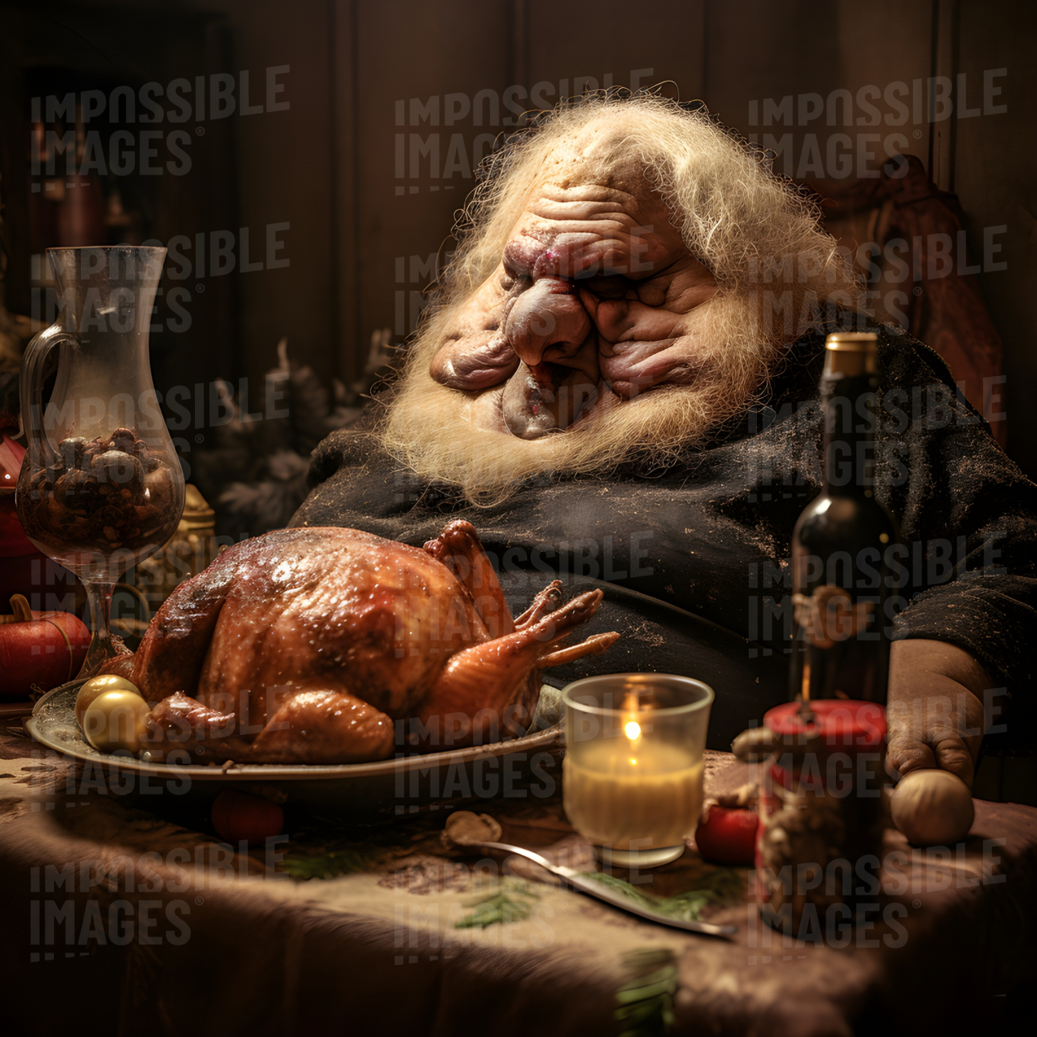 Cursed dwarf eating Christmas dinner