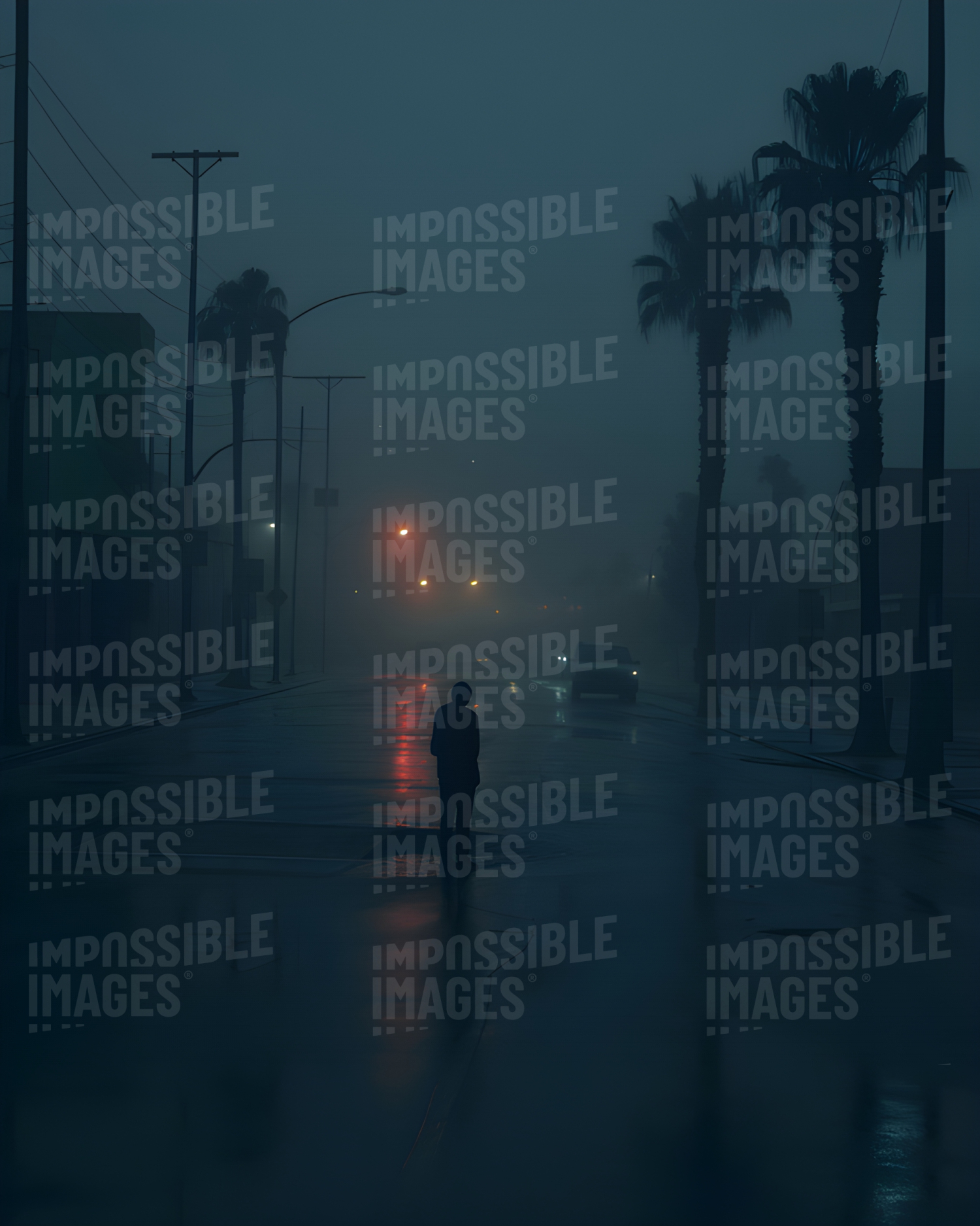 A stalker following you down a misty road in LA