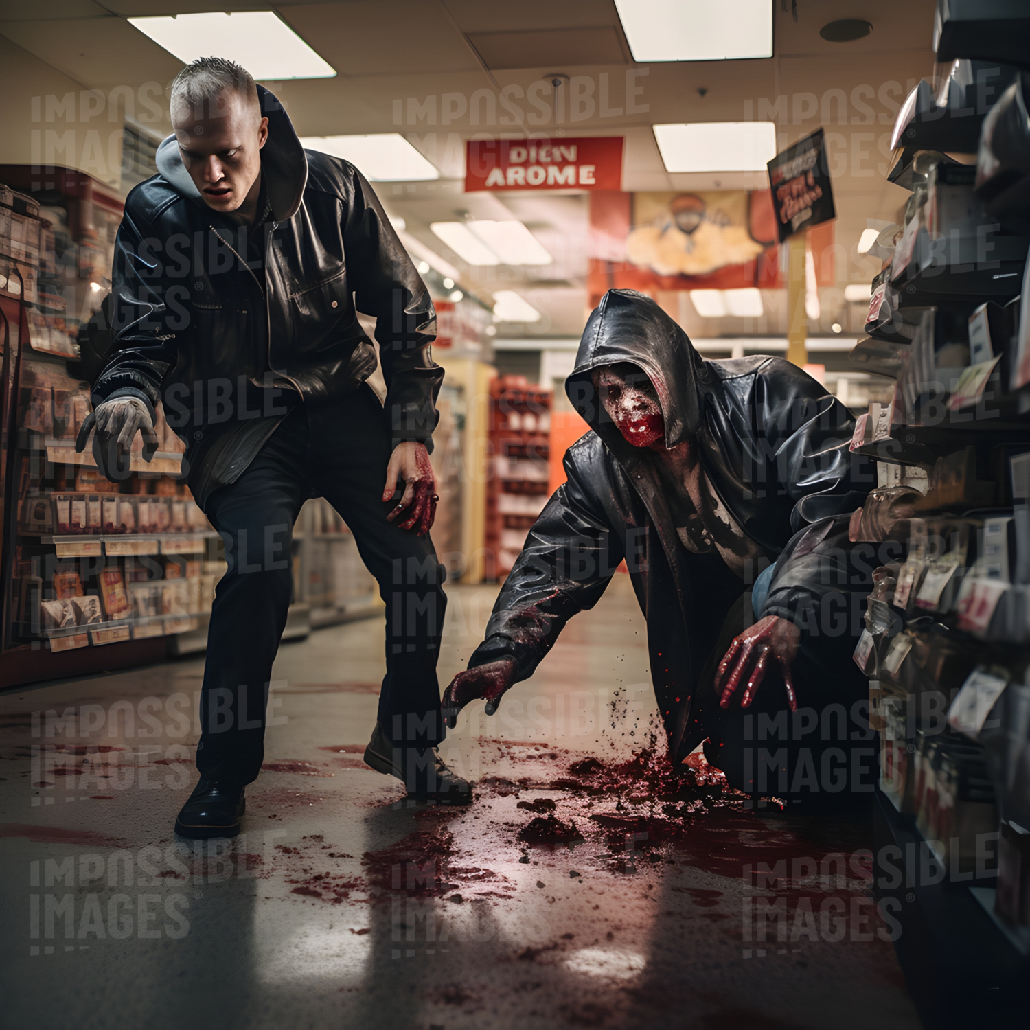 Zombies in a supermarket