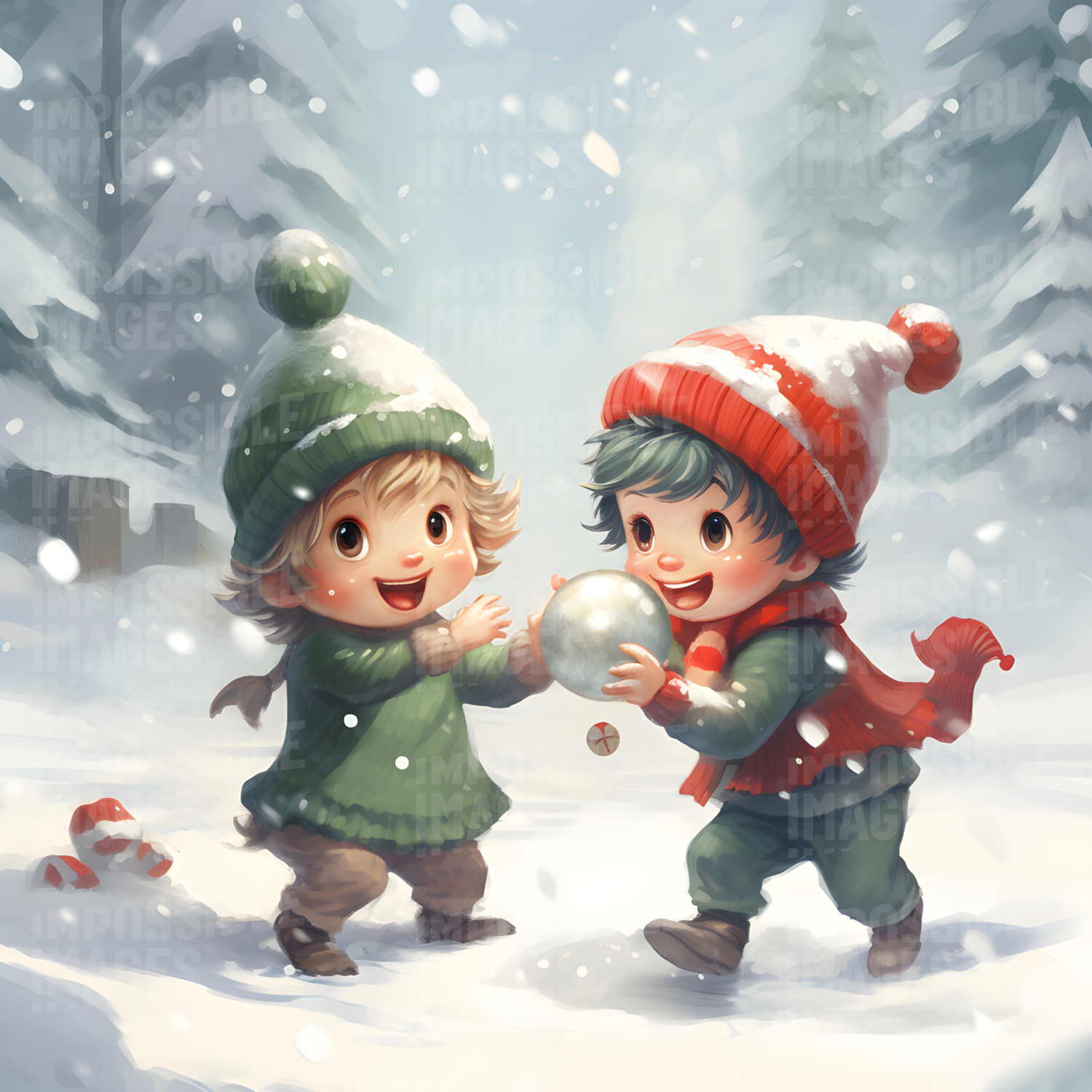 Elf snowball fight