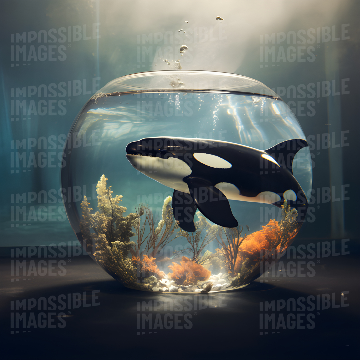 An orca in a goldfish bowl