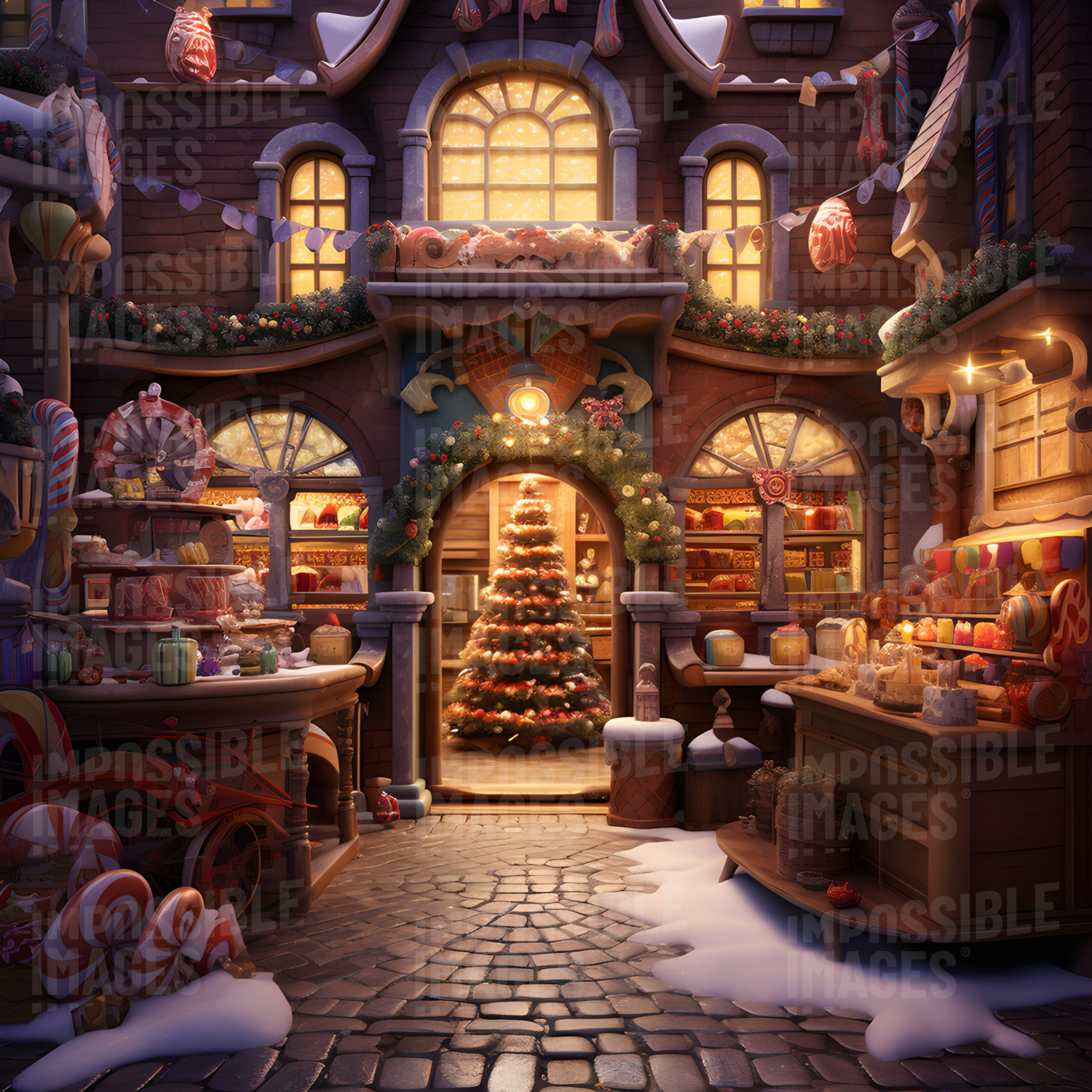 Fantasy Christmas candy store