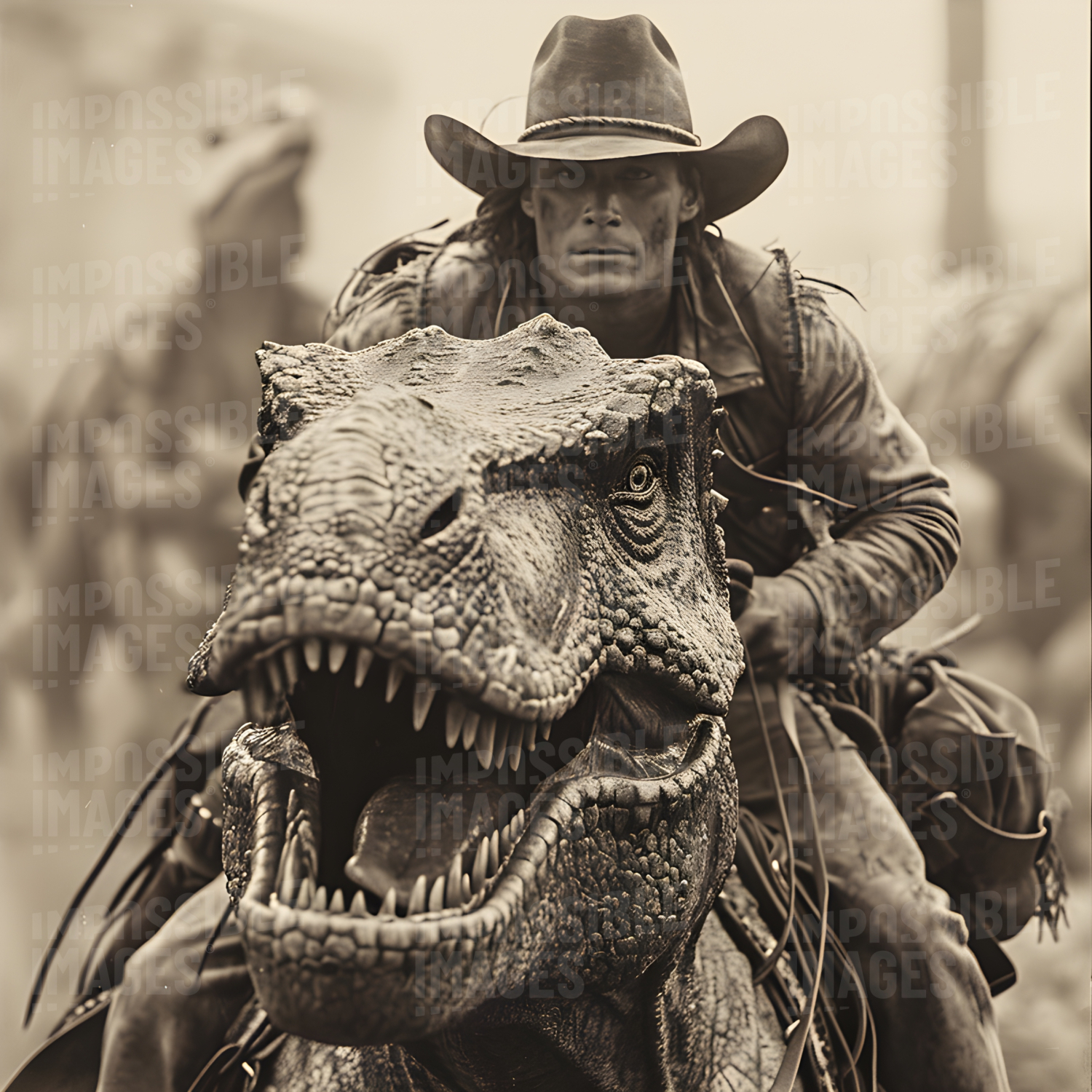 Classic movie scenes from a dinosaur rodeo - 