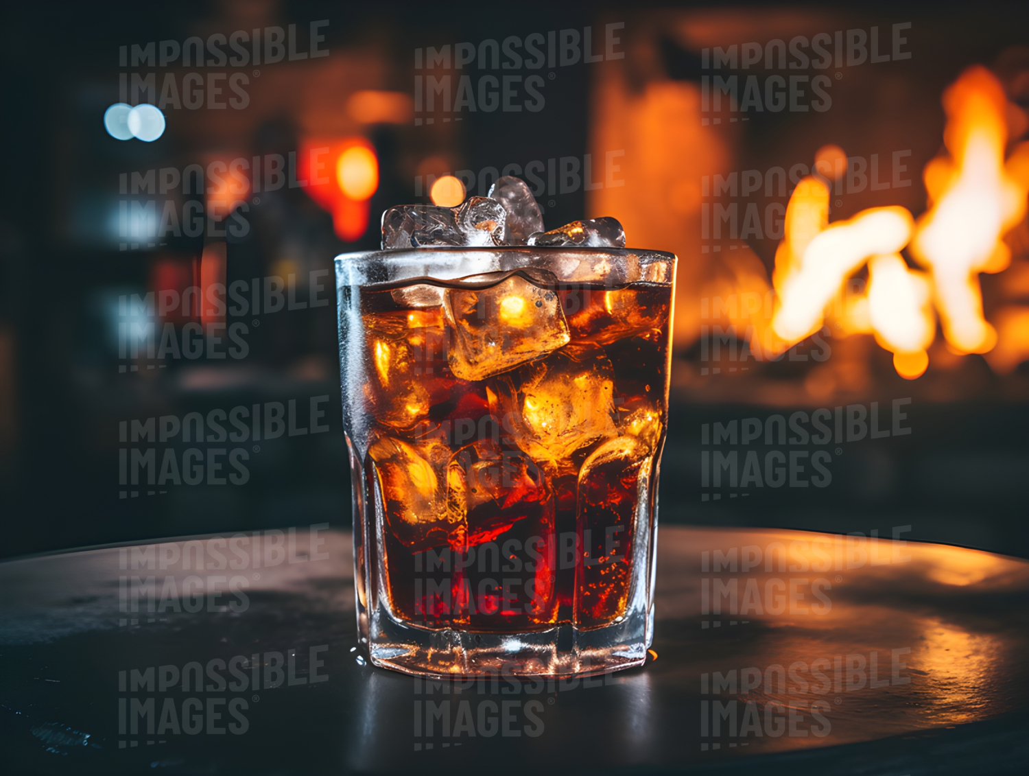 A glass of coke in a warm pub